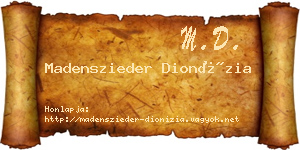 Madenszieder Dionízia névjegykártya